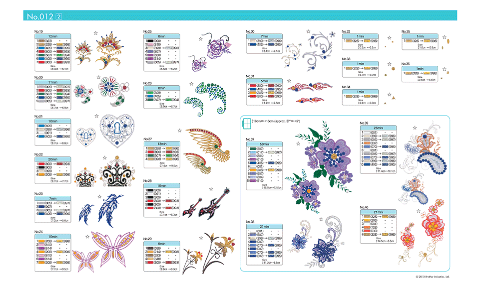 Collection de motifs de broderie n° 12 BLECUSB12 3