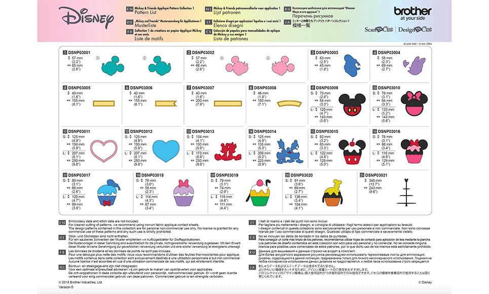 Collection de motifs « Mickey & ses amis » CADSNP03 8