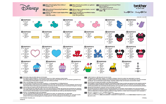 Disney Musterkollektion „Mickey und Freunde“ für Applikationen CADSNP03 8