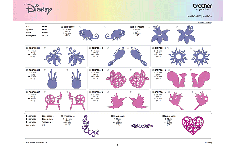 Collection de motifs Raiponce et Aurore de Disney CADSNP08 10