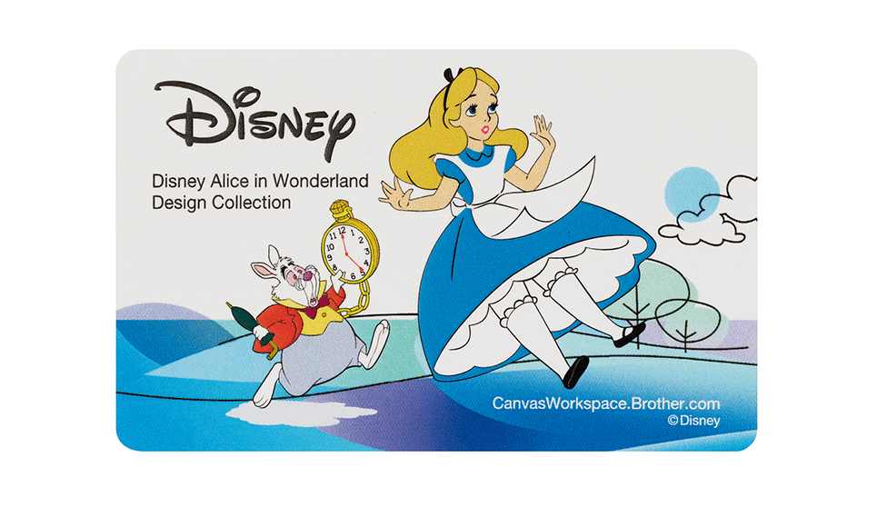 Disney Alice im Wunderland Kollektion Karte auf weißem Hintergrund