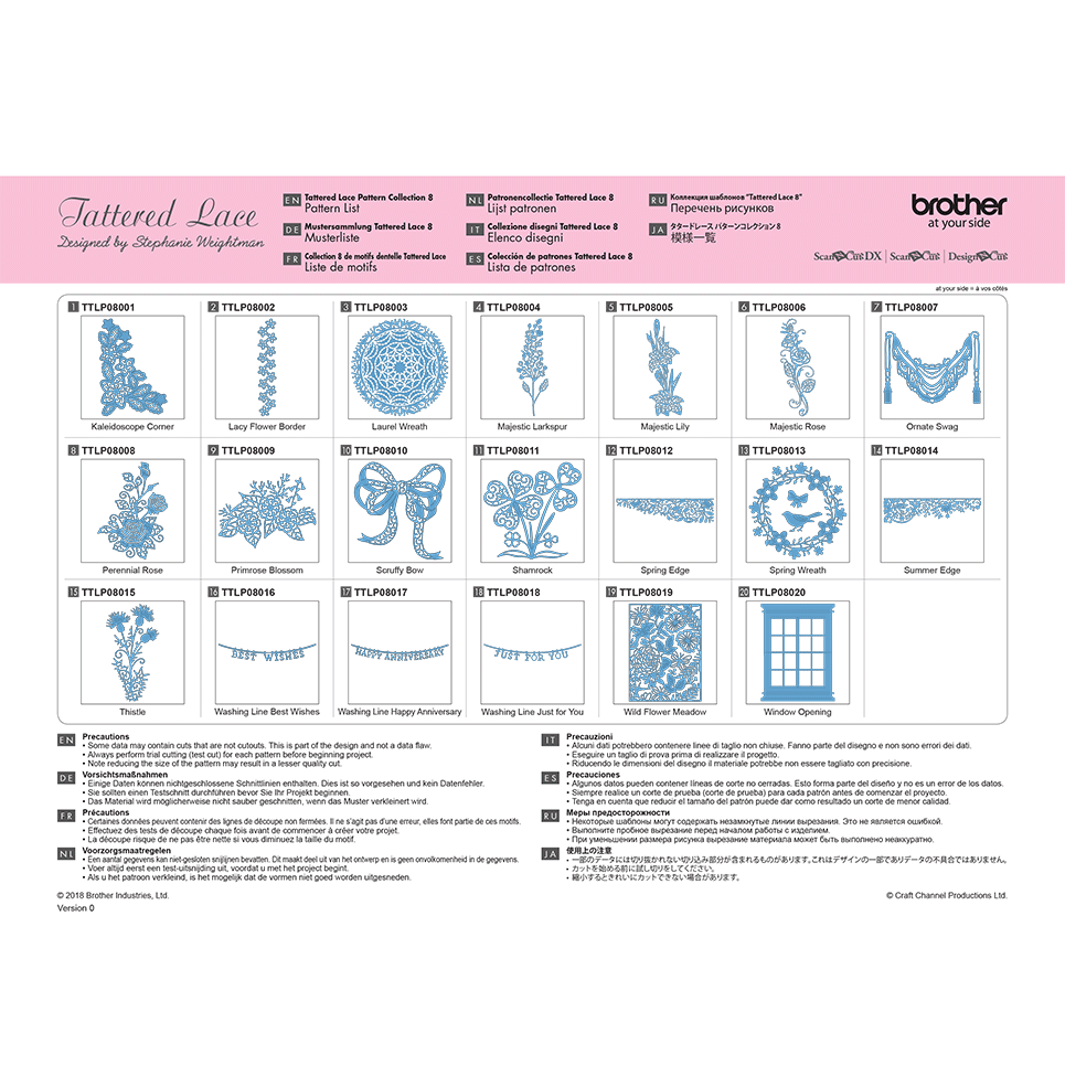 Collection n° 8 de motifs dentelle Tattered Lace ScanNCut CATTLP08 2
