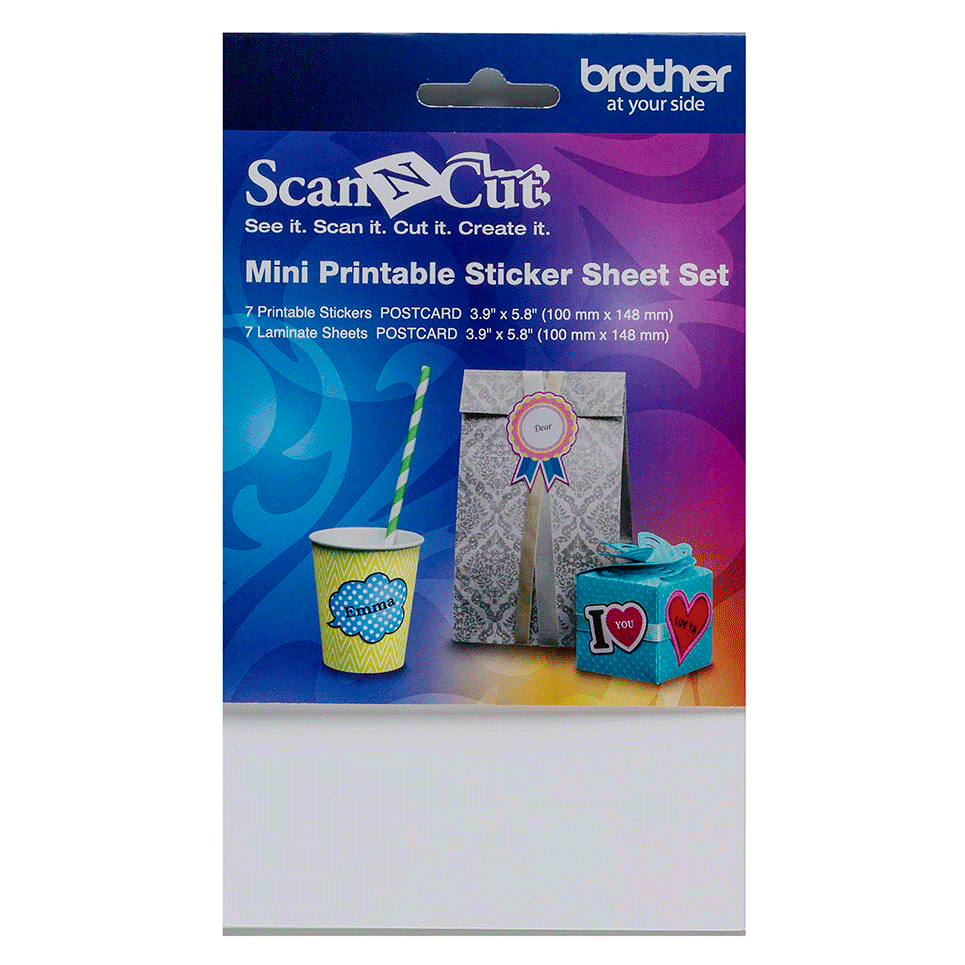 Ensemble de supports pour l’application d’autocollants imprimables format carte CAPSSMINI1 pour ScanNCut