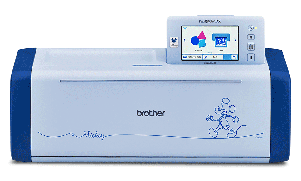 Frontansicht ScanNCut-Schneidemaschine mit Mickey Mouse-Design