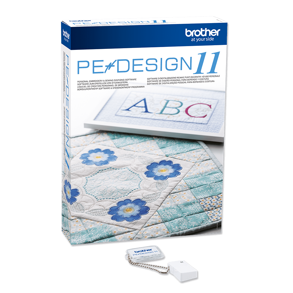 PE Design 11 embroidery digitizing software with USB dongle